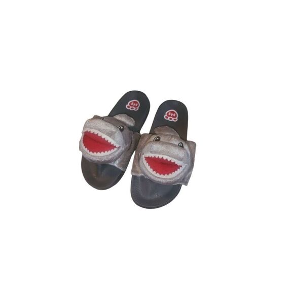 Build A Bear Workshop BABW Shark Plush Slides Slippers Size 2-3 - Picture 3 of 4